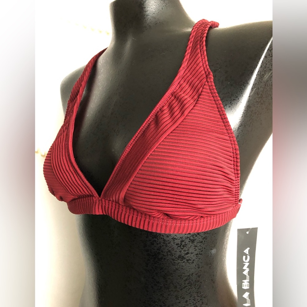 NWT✨LA BLANCA | Maroon Bikini Top